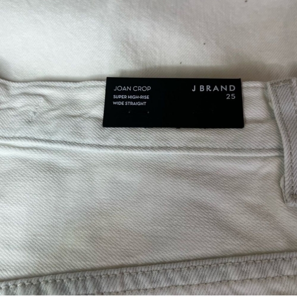 J BRAND White Denim Jeans cropped distressed high-rise wide-leg - Picture 4 of 5